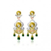 Designer Earrings with Certified Diamonds in 18k Yellow Gold - NCK1162EP